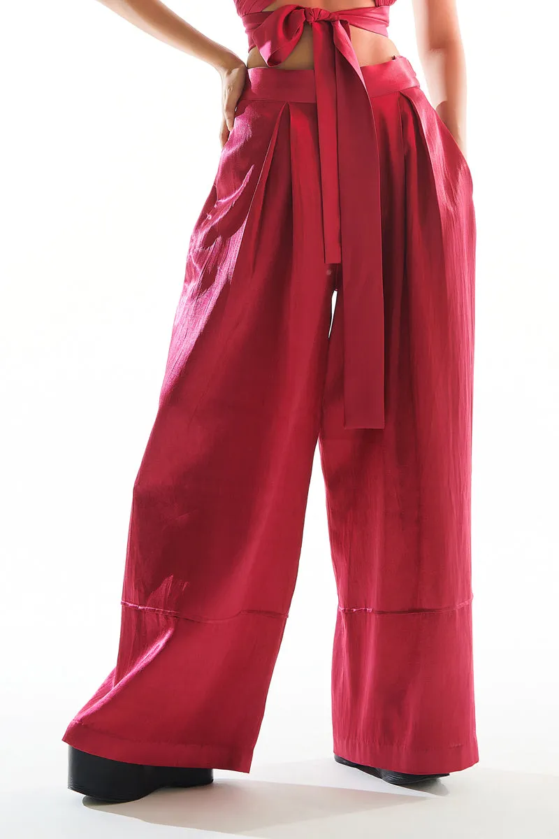 Boulevard Pleated Pants in Pink