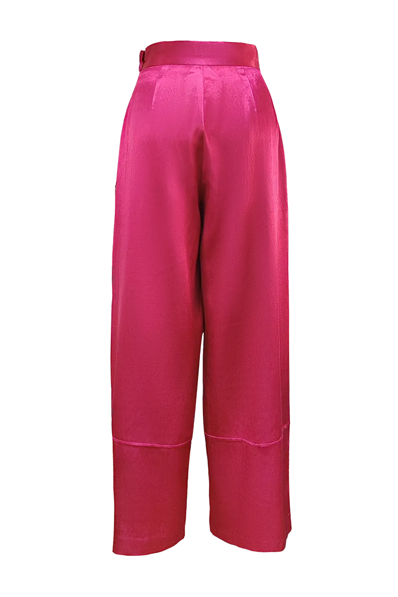 Boulevard Pleated Pants in Pink