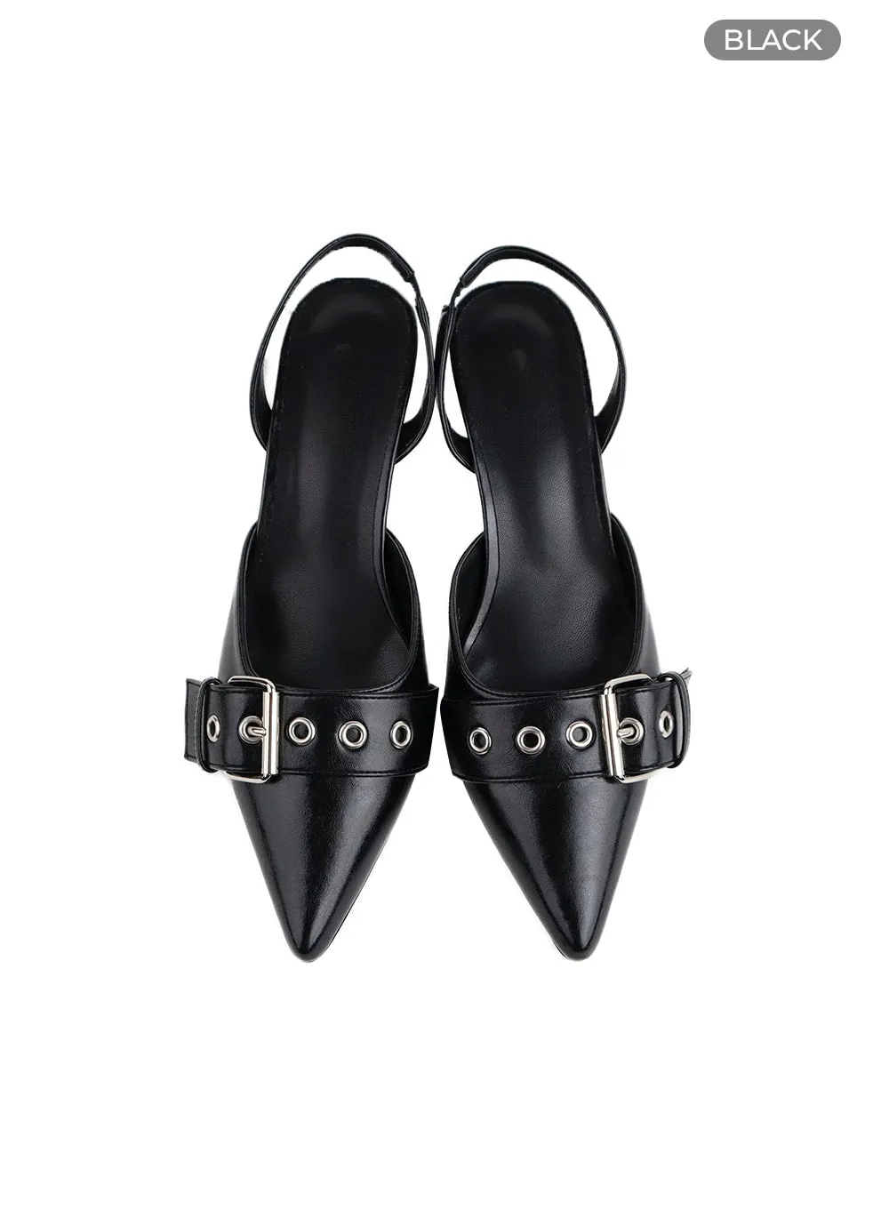 Buckle Detail Pointed Toe Heels IM406