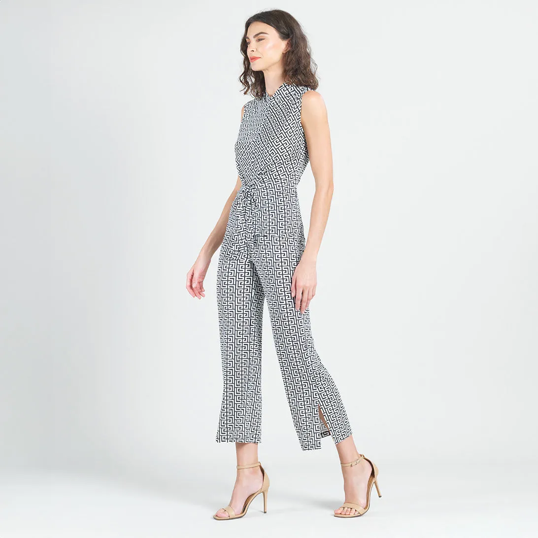 Butter Knit - Side Slit Ankle Pant - Greek Key - Final Sale!