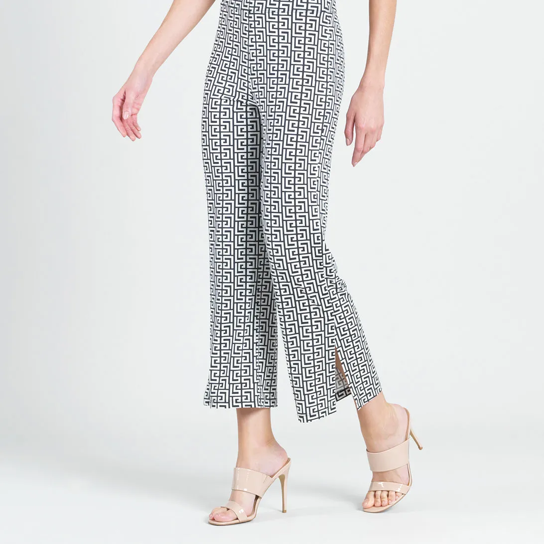 Butter Knit - Side Slit Ankle Pant - Greek Key - Final Sale!