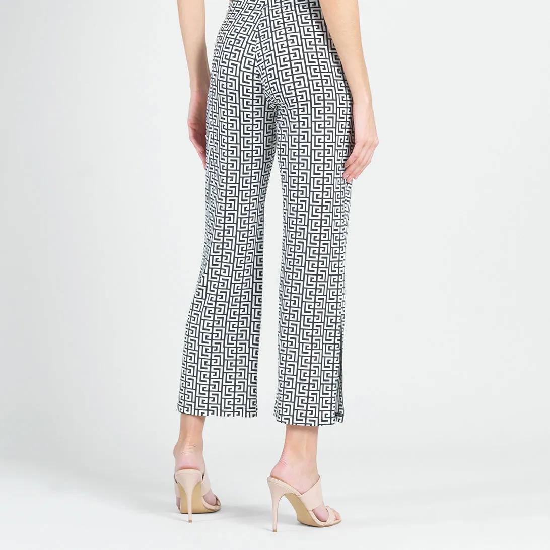 Butter Knit - Side Slit Ankle Pant - Greek Key - Final Sale!