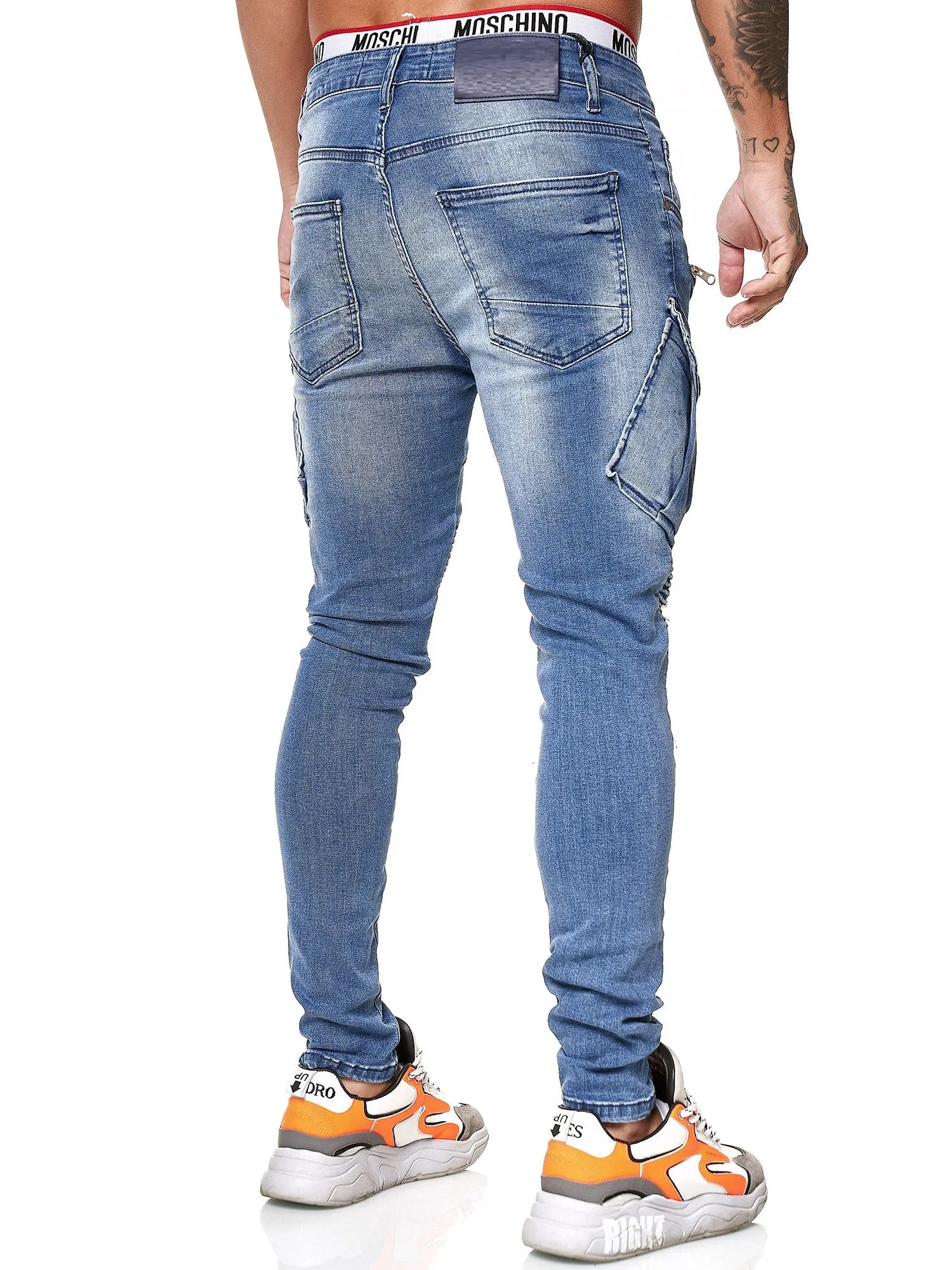 Bye Cargo Biker Jeans - Blue X0035B