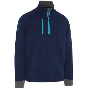 Callaway Midweight Textured 1/4 Zip Pullover - Peacoat/Scuba Blue