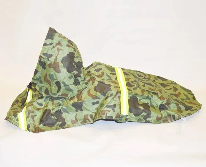 Camouflage Dog Rain Coat With Reflective Strip