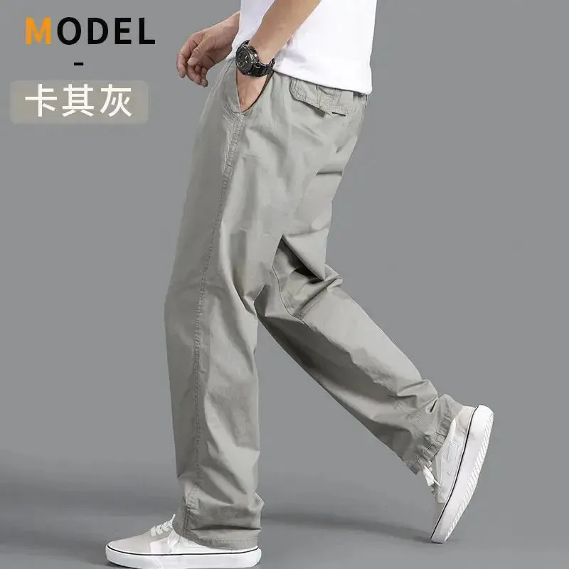 Cargo Pants Men's Loose Straight Pants Plus Size Clothing Work Wear Korean Japanese Joggers Homme Sports Cotton Casual Trousers