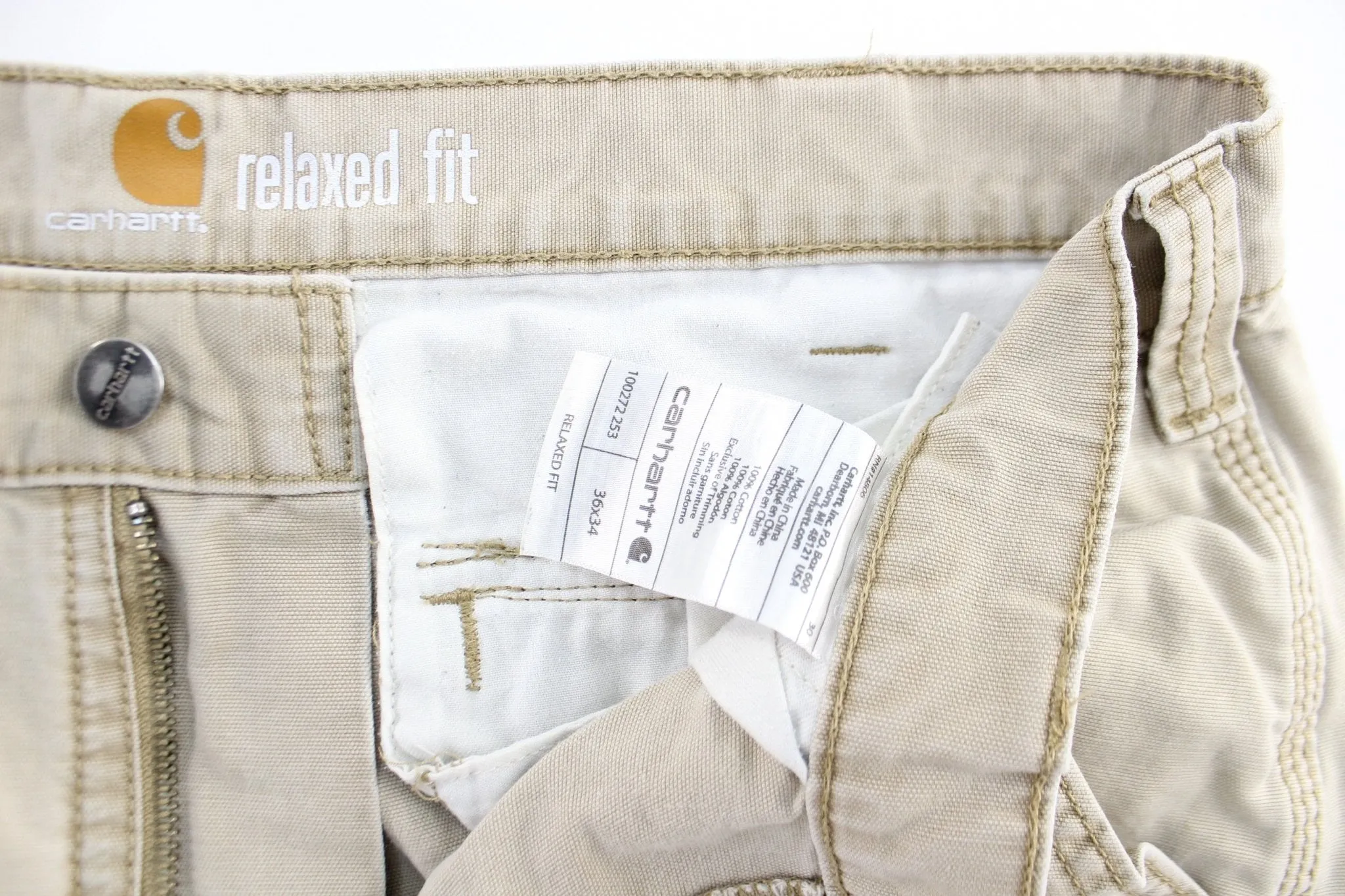 Carhartt Logo Patch Light Tan Cargo Pants