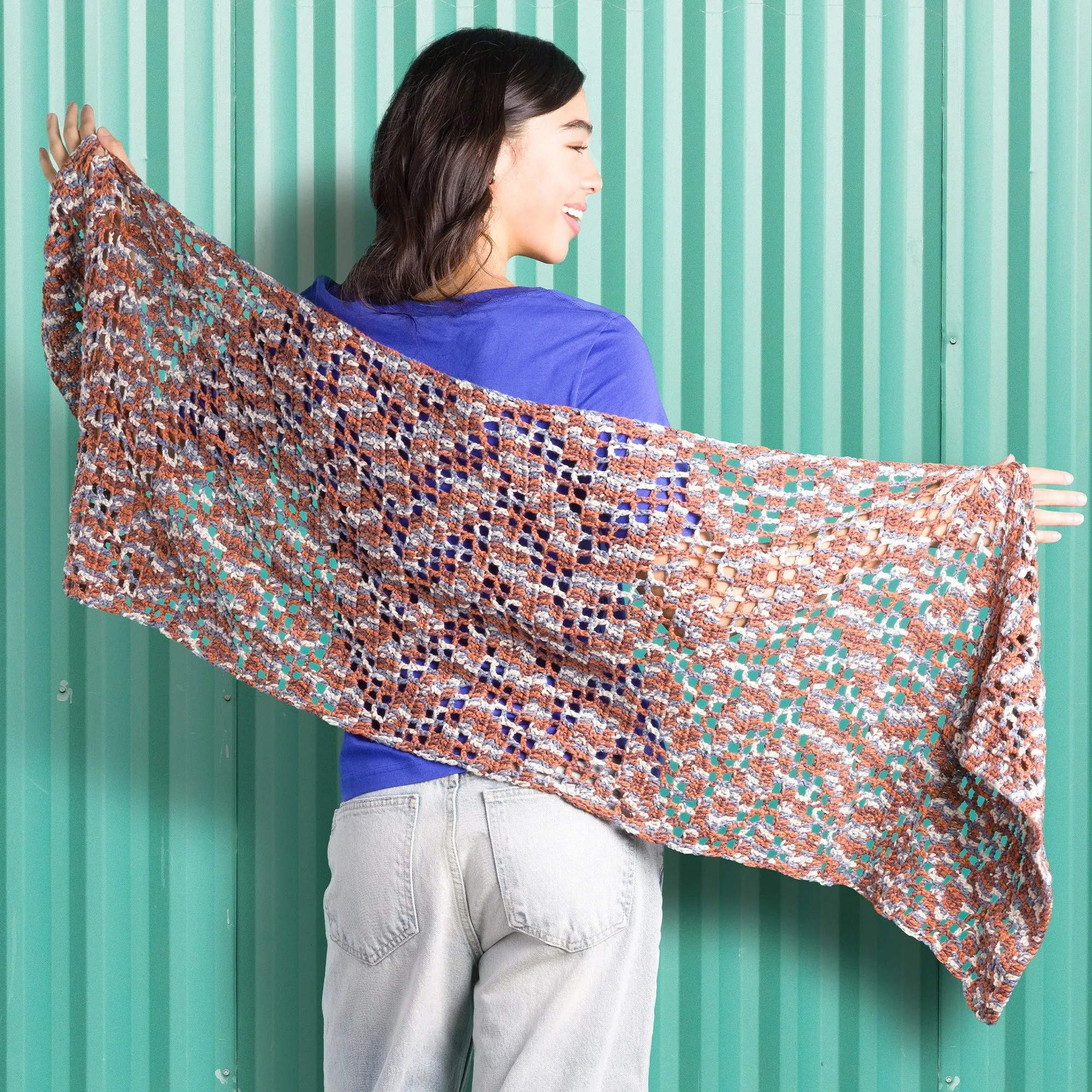 Caron Lacy Zig Zag Crochet Shawl