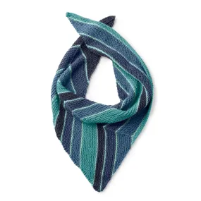 Caron X Pantone Asymmetrical Striped Knit Shawl