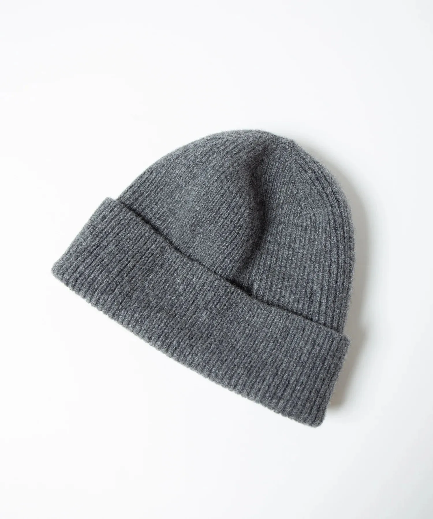 Cashmere Silk Blend Knit Watch Cap - Charcoal