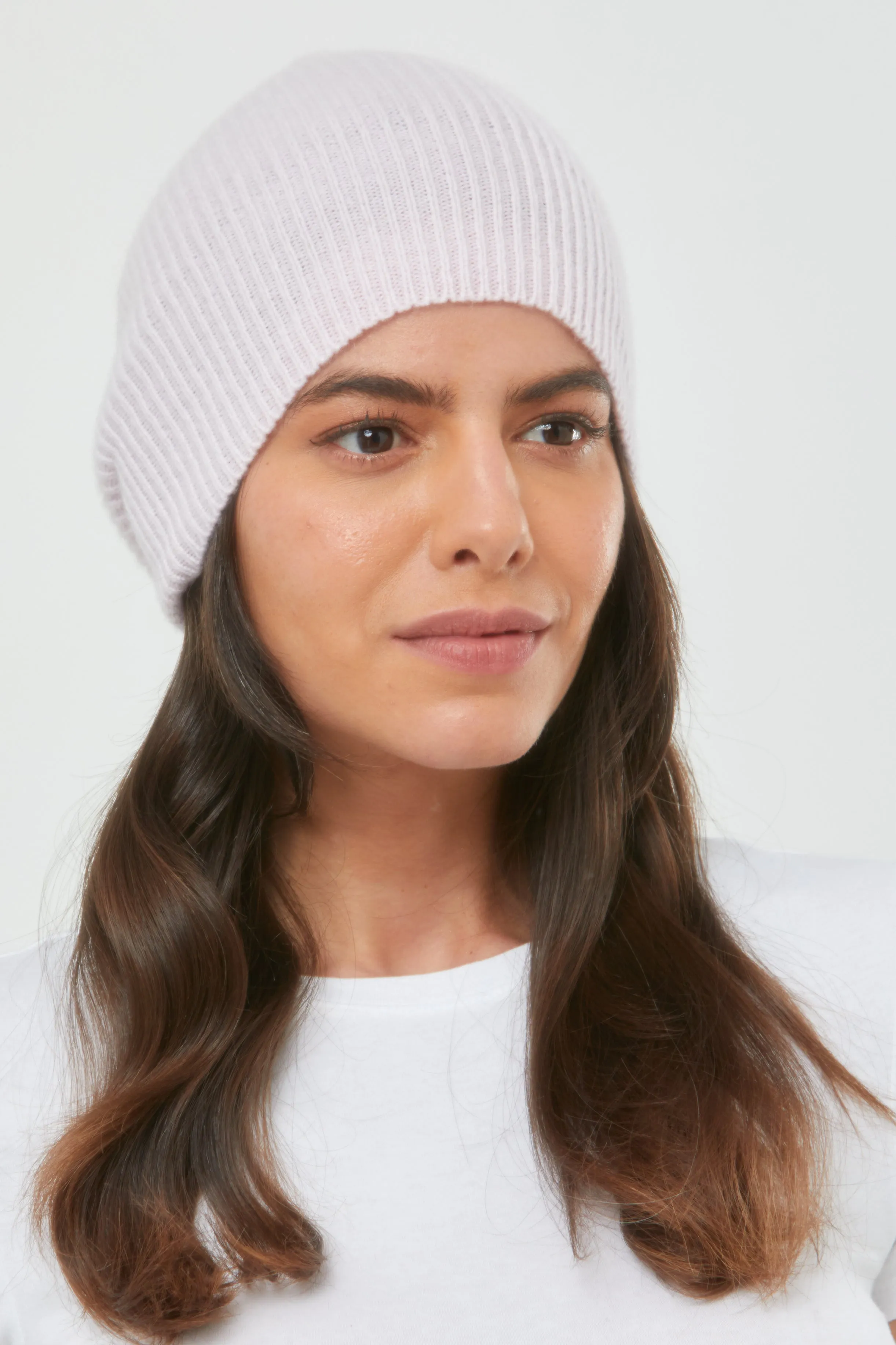 Cashmere Slouch Rib Hat