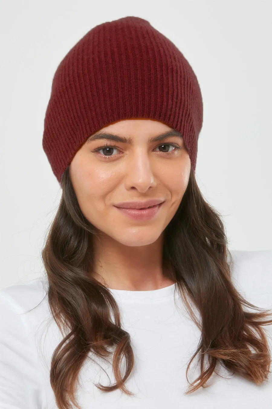 Cashmere Slouch Rib Hat