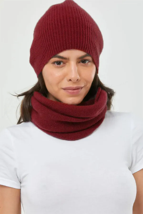 Cashmere Slouch Rib Hat