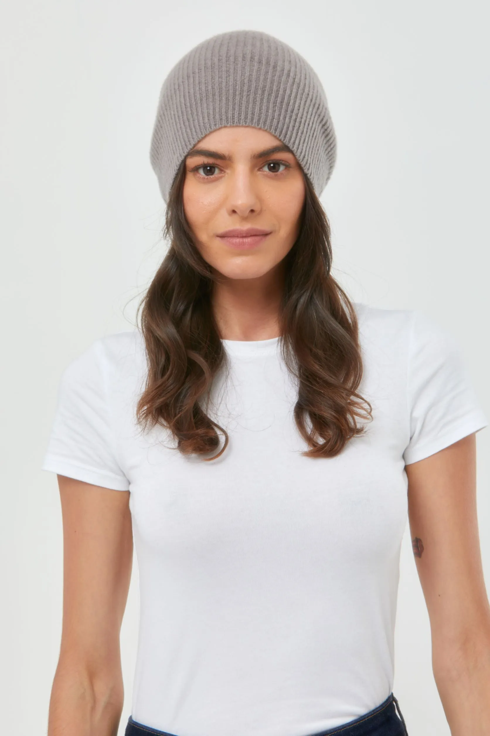 Cashmere Slouch Rib Hat