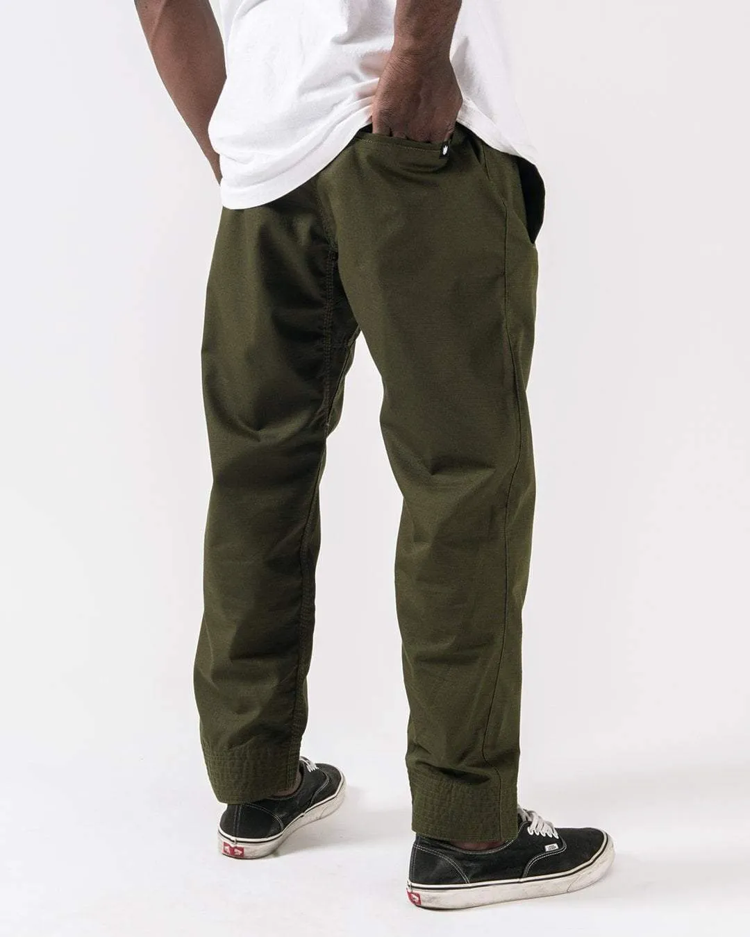 Casual Rip Stop Gi Pants - Military Green