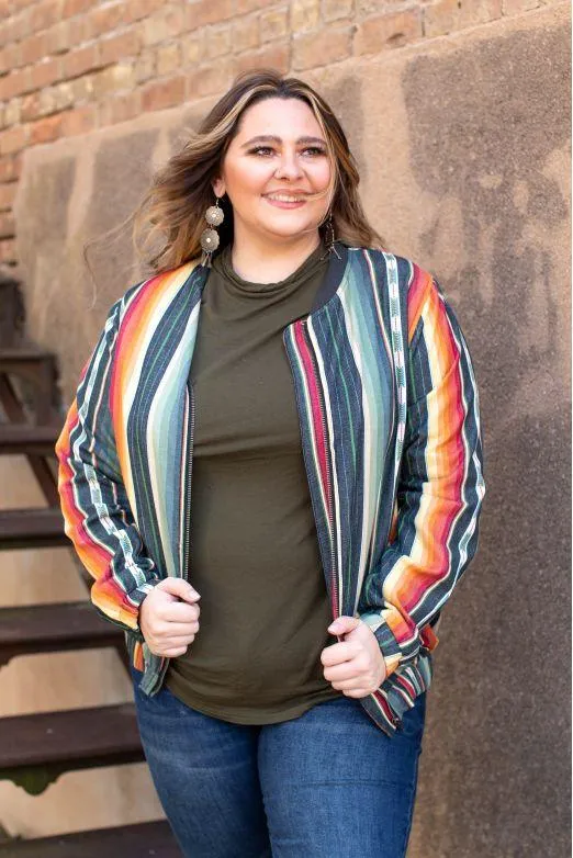 CHARCOAL SERAPE BOMBER JACKET