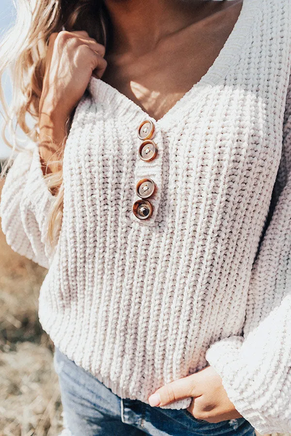 Chill Weekend Chenille Sweater In Stone