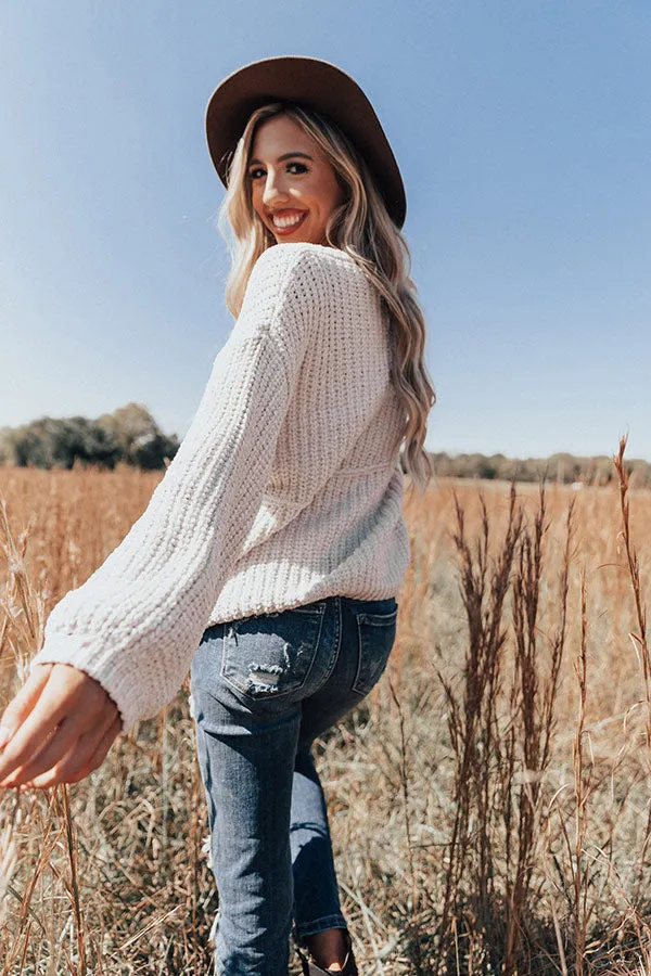 Chill Weekend Chenille Sweater In Stone