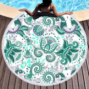 Coastal Paisley Round Beach Towel