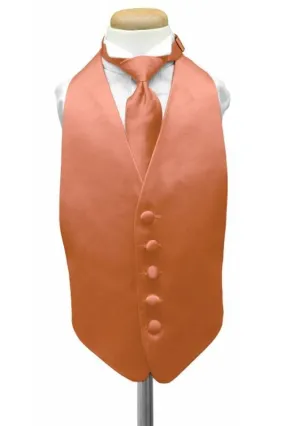 Coral Luxury Satin Kids Tuxedo Vest