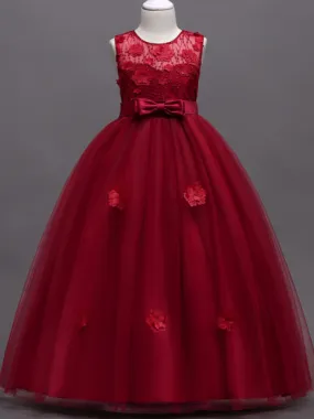 Cranberry Beauty Embroidered Holiday Gown