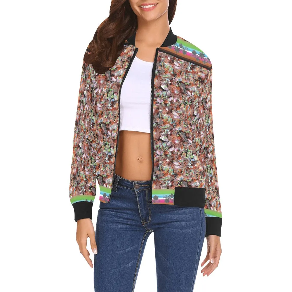 Culture in Nature Orange Bomber Jacket for Women