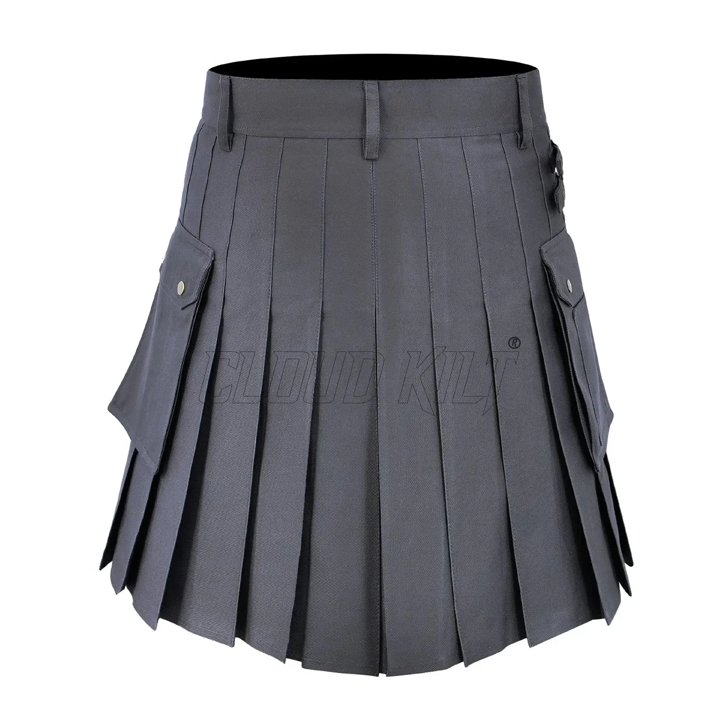 Deluxe Modern Grey Utility Kilt For Men