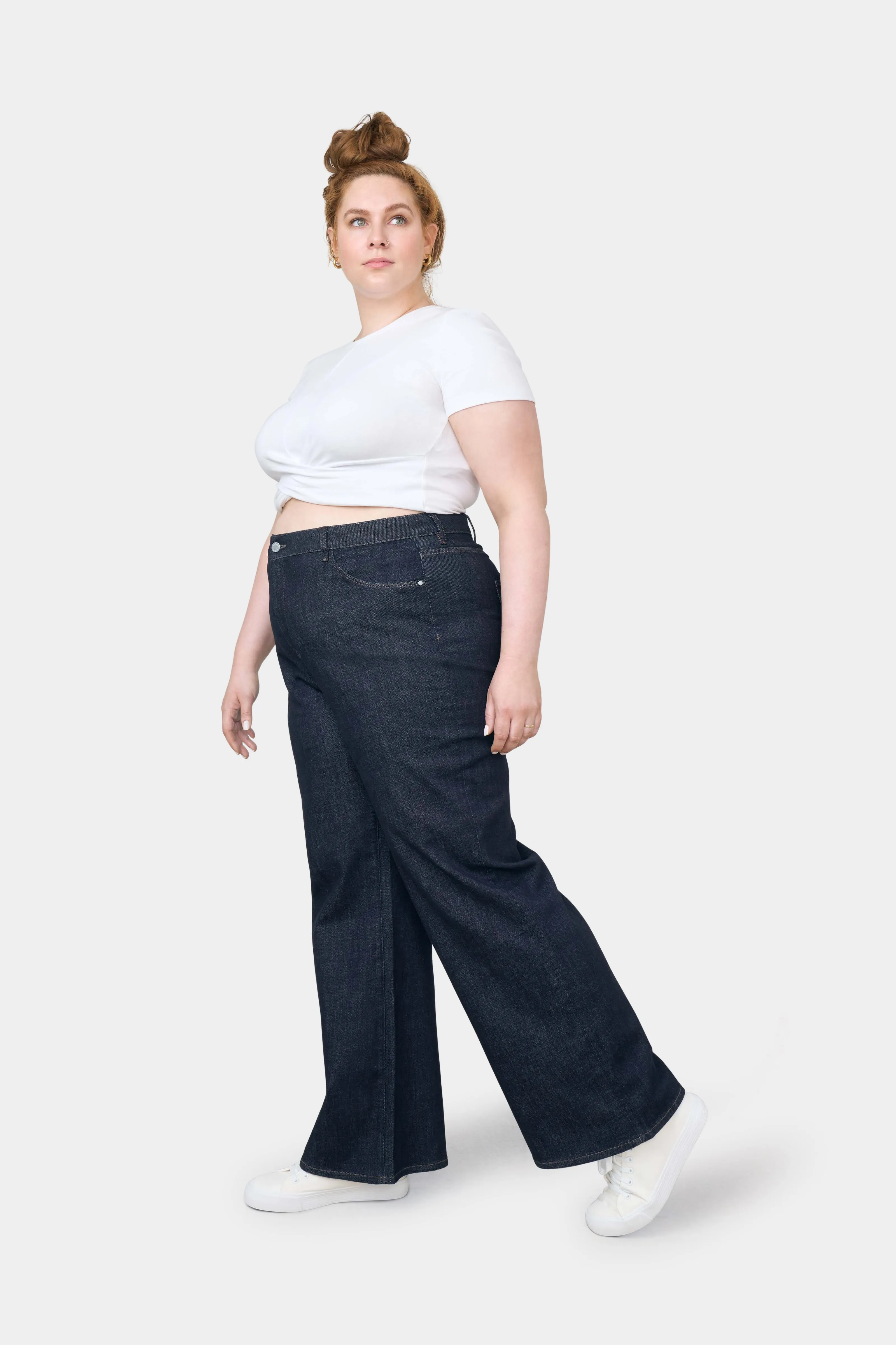 Dew Flared Soft Jeans Plus Size Raw Denim