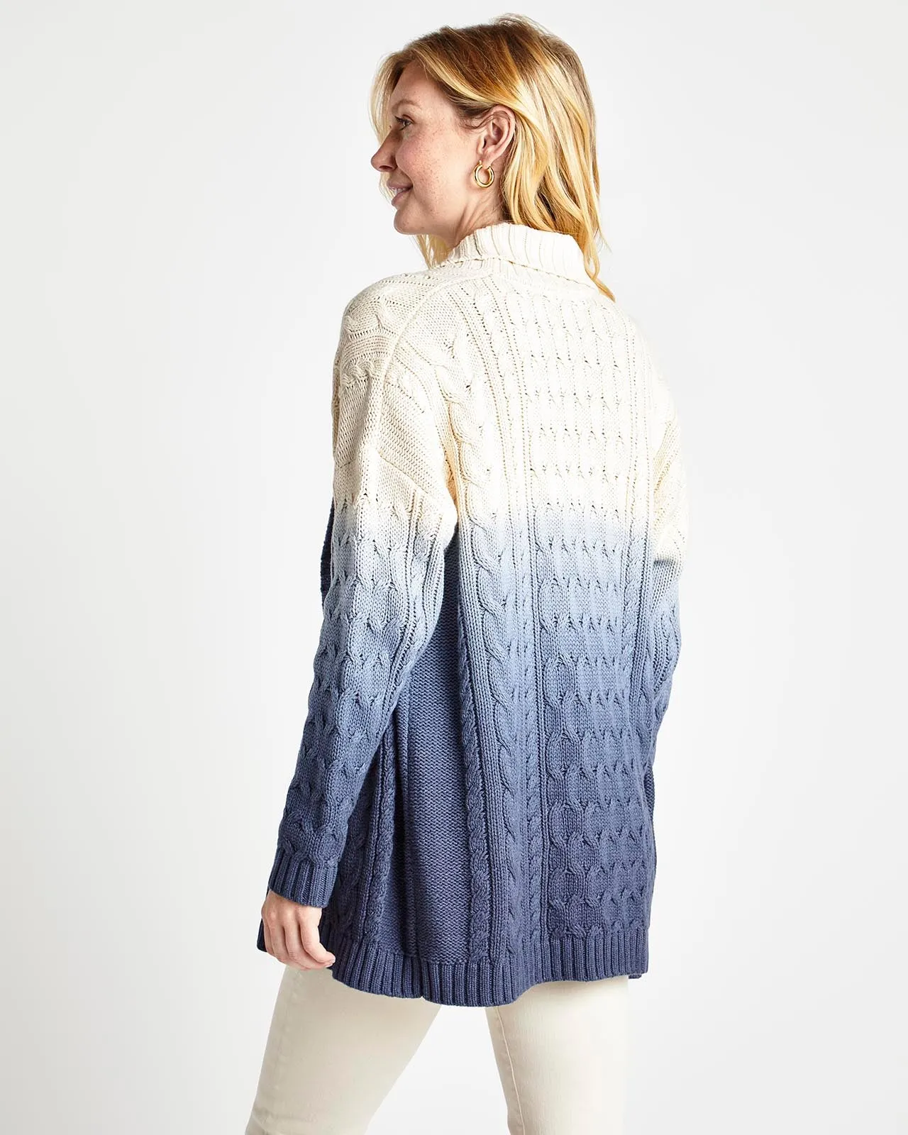 Dip Dye Cable Cardigan