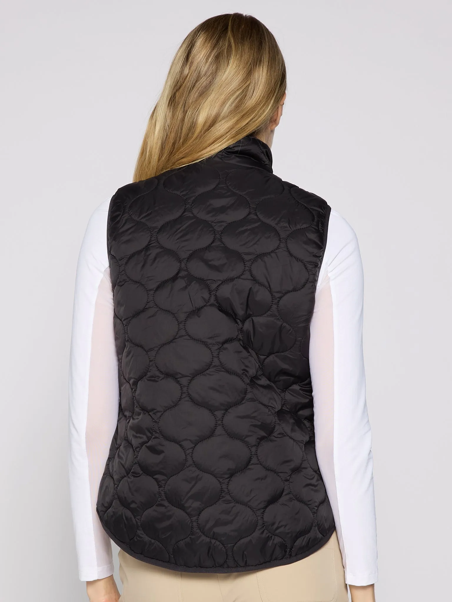 Double Zipper Padded Vest In Black