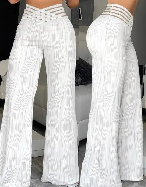 Elegant High Waist Flared Pants