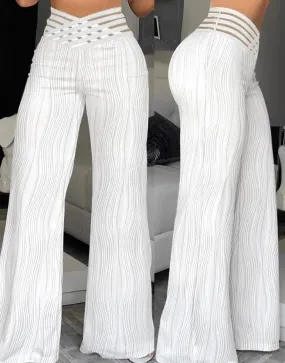 Elegant High Waist Flared Pants