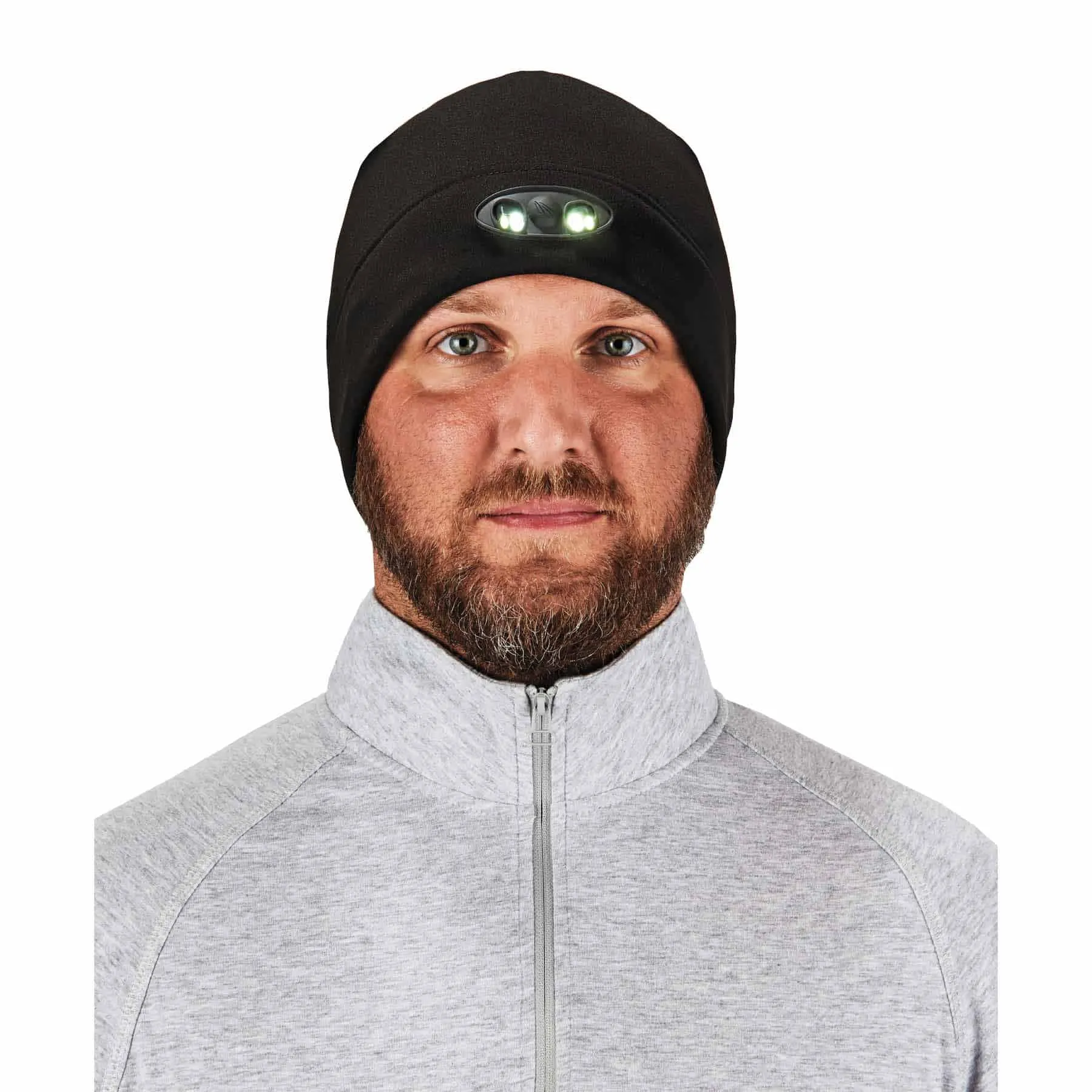 Ergodyne 16803 6804  Black Skull Cap Beanie Hat - LED Lights