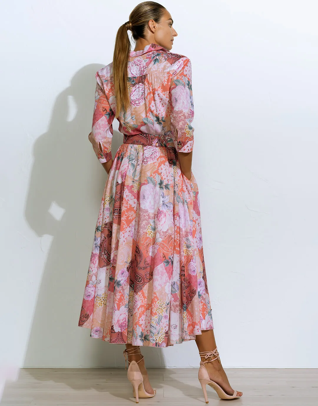 Euphoria Belted Shirt Dress - Rose Infusion