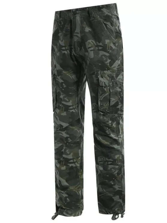 Fashion Flap Pockets Camo Pants