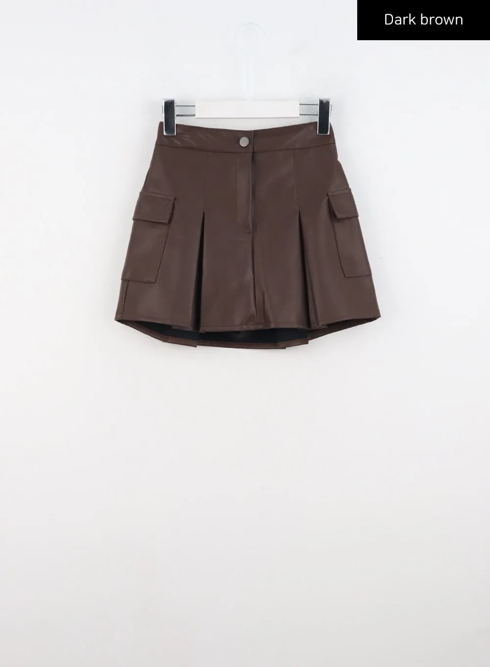 Faux Leather Pleated Mini Skirt CN317