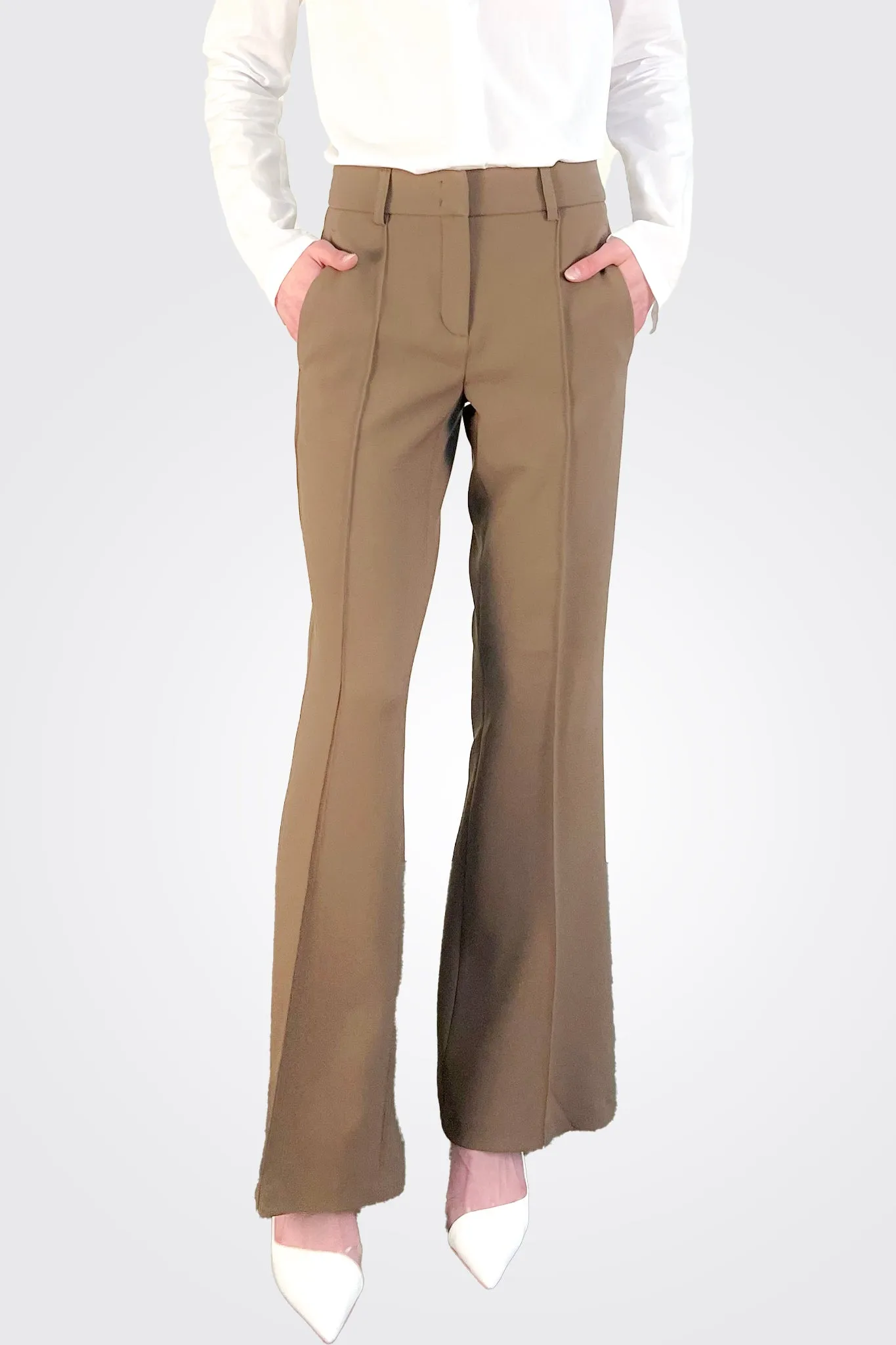 Fawn Flared Trousers - Hazelnut Fawn