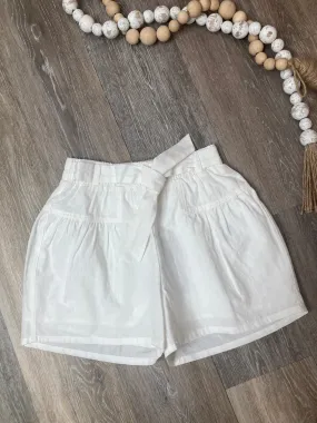 FLO White Belted Textured Skort