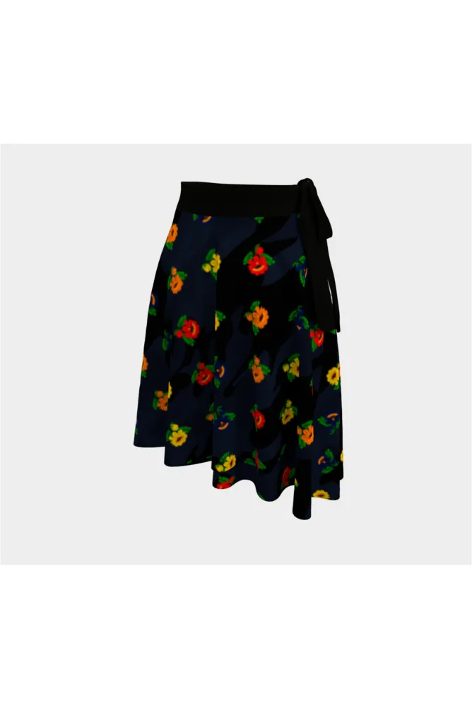 Floral Camo Wrap Skirt