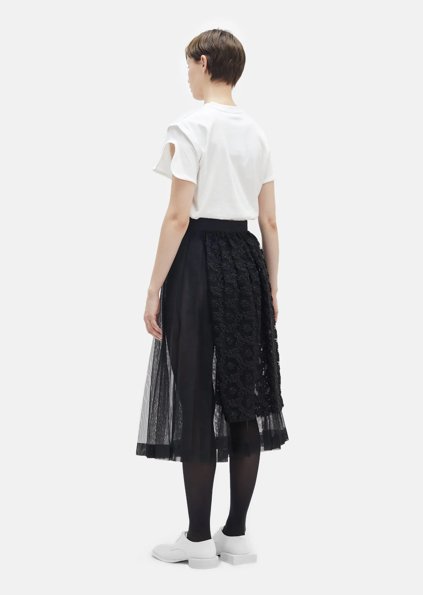 Flower Embroidery Tulle Skirt