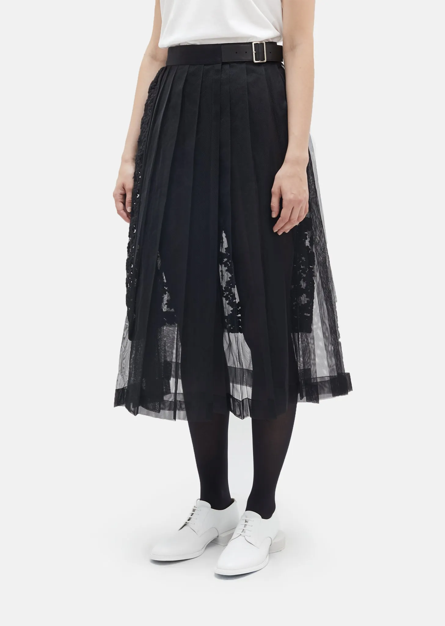 Flower Embroidery Tulle Skirt