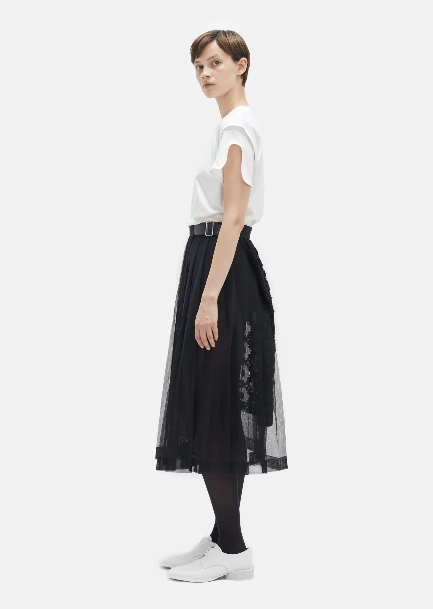 Flower Embroidery Tulle Skirt