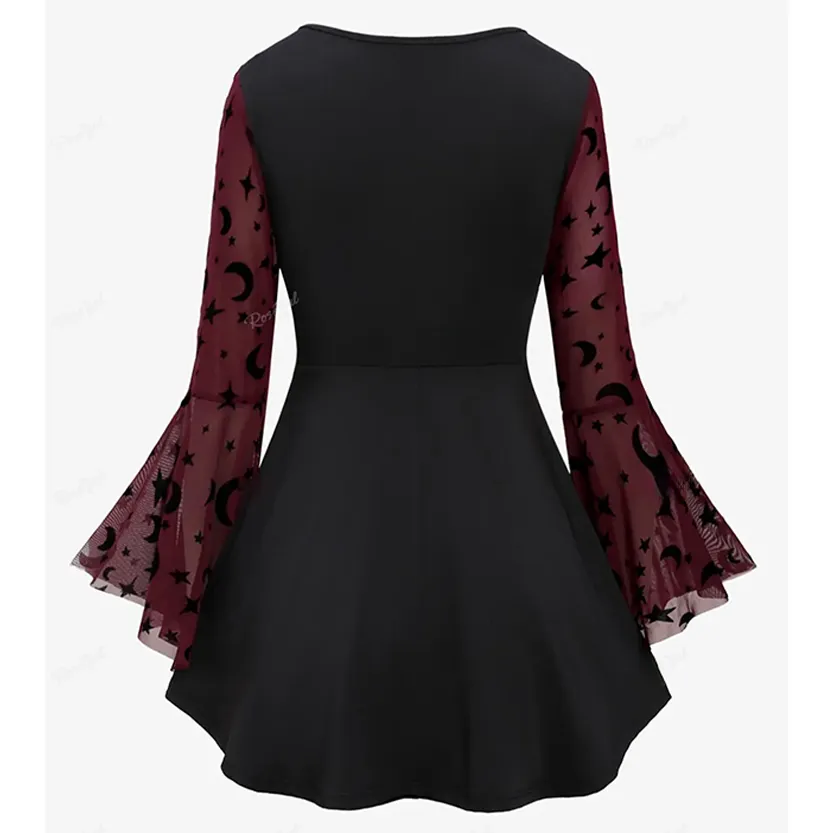 Funki Buys | Shirts | Women's Elegant Chiffon Steampunk Shirt