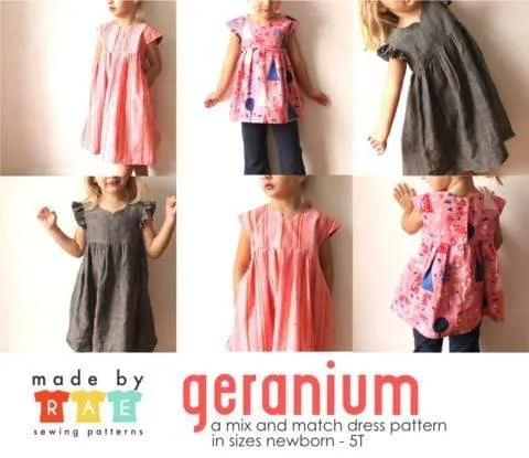 Geranium Dress and Top - Sizes 0 - 5T - Made by Rae