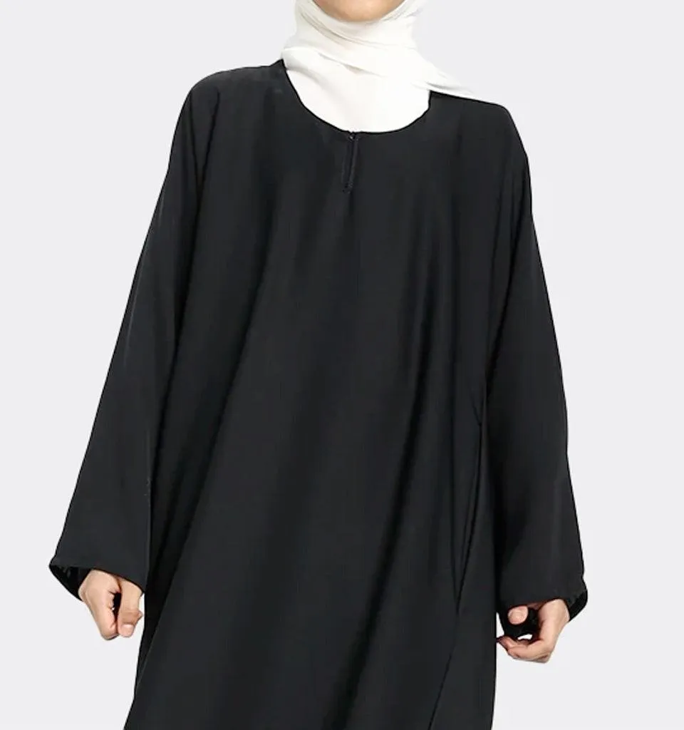 Girls Black Basic Abaya