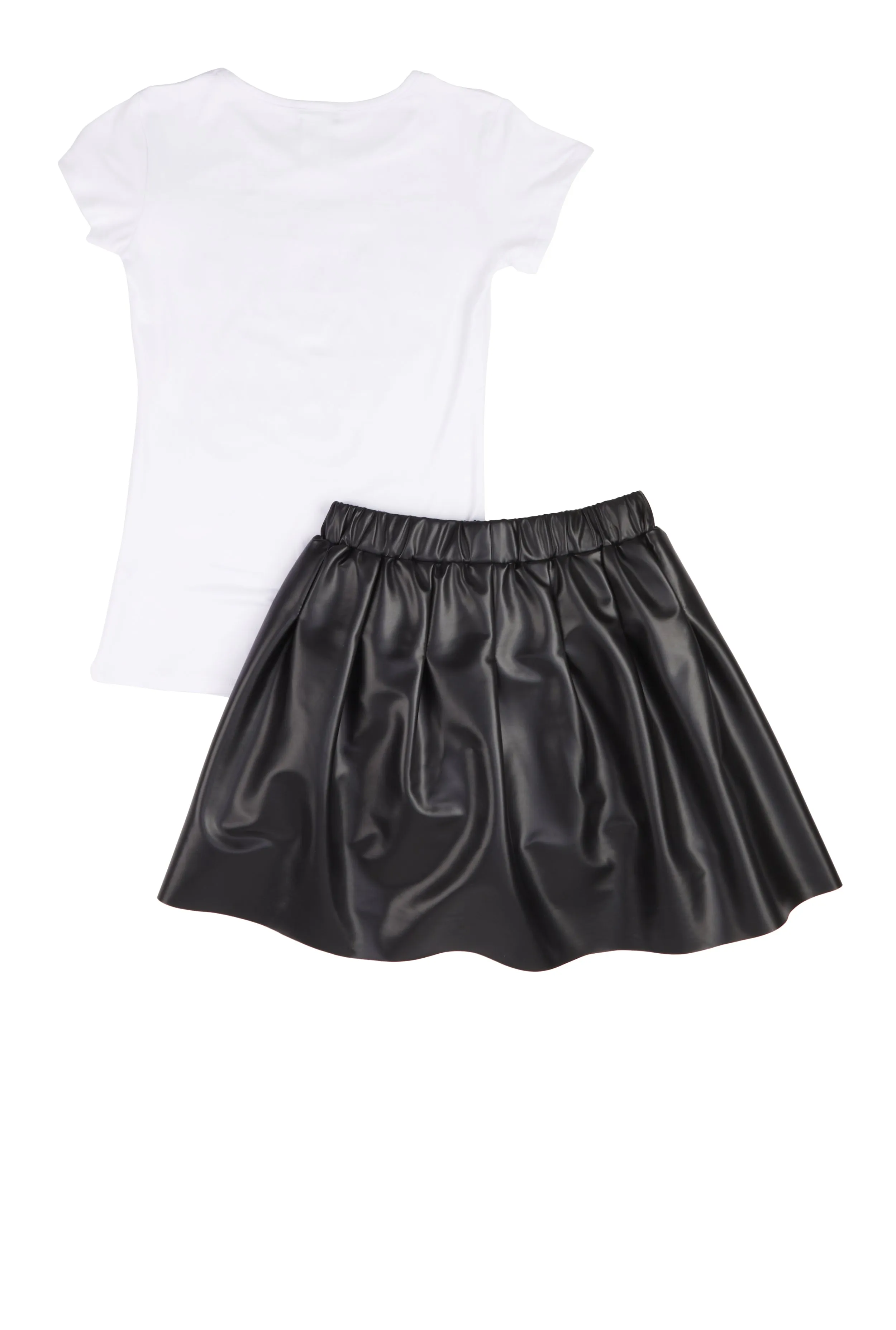 Girls Faith Over Fear Tee and Pleated Skirt