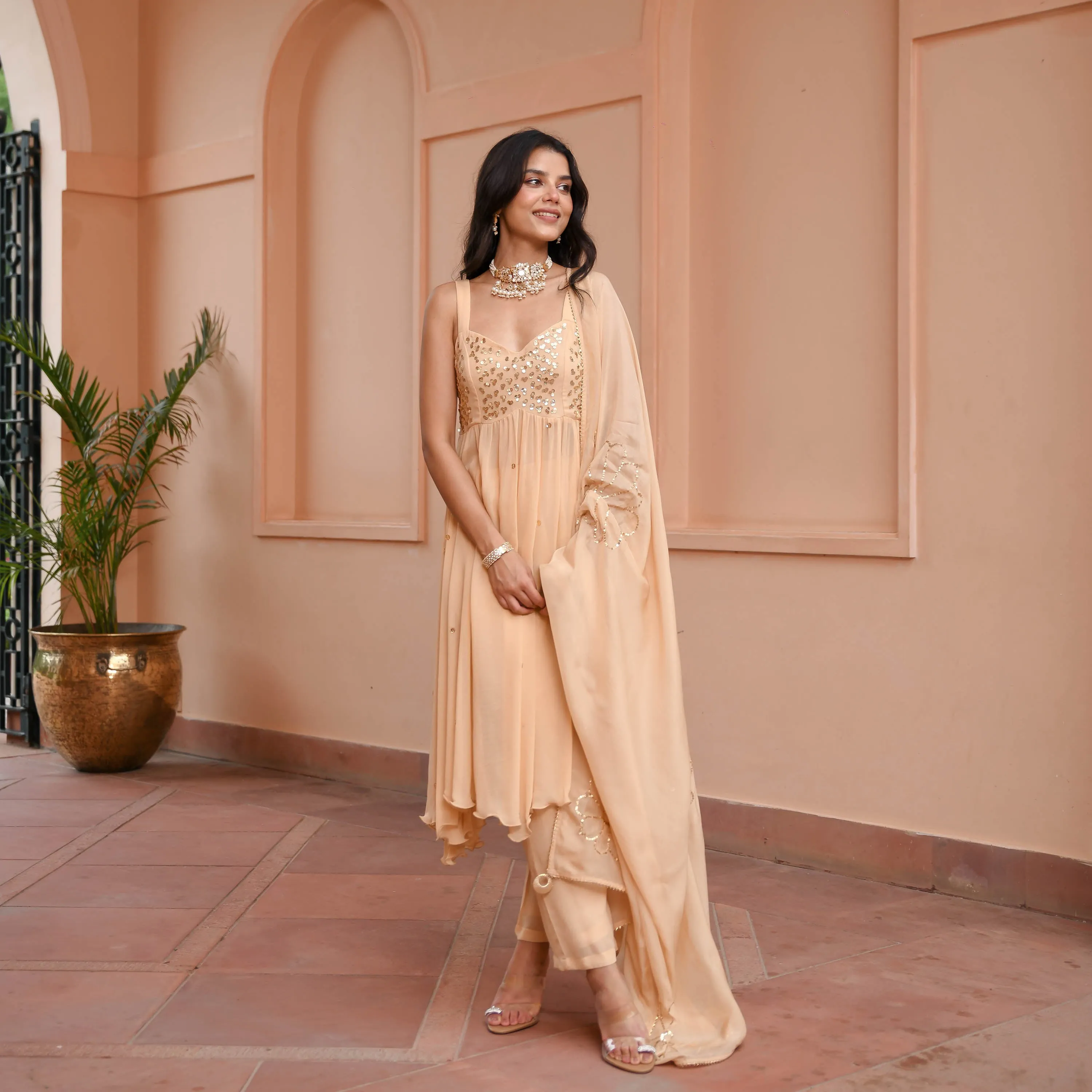 Gold Dream Georgette Suit Set