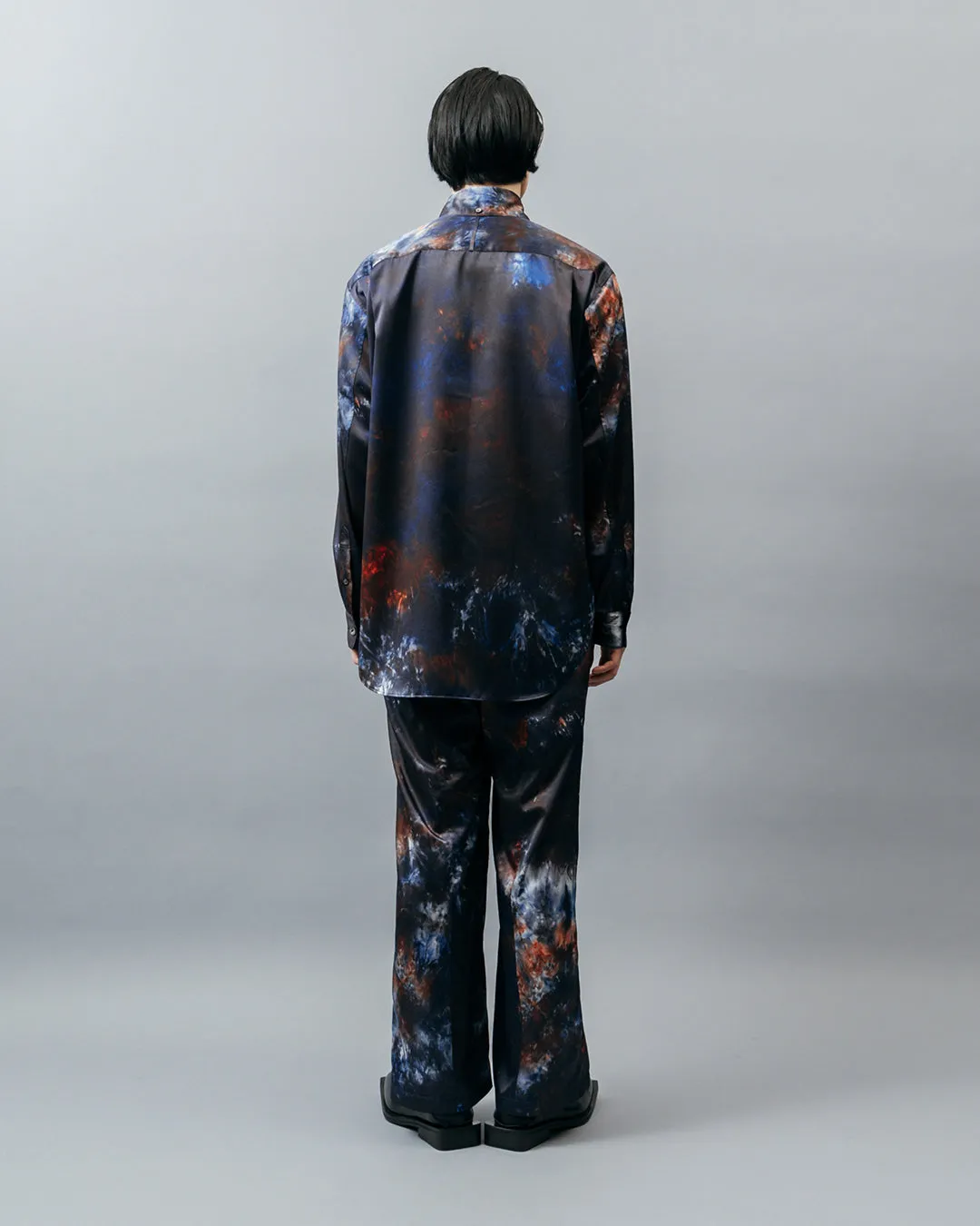 GRAPHIC PRINT PANEL EASY PANTS .09【DEEP BLUE】