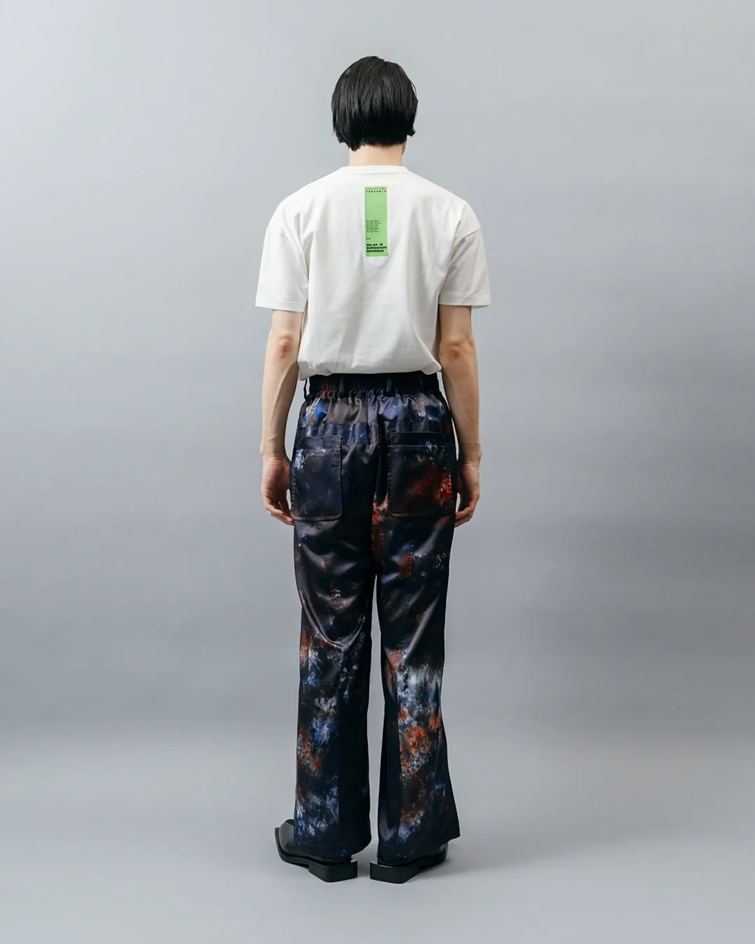 GRAPHIC PRINT PANEL EASY PANTS .09【DEEP BLUE】