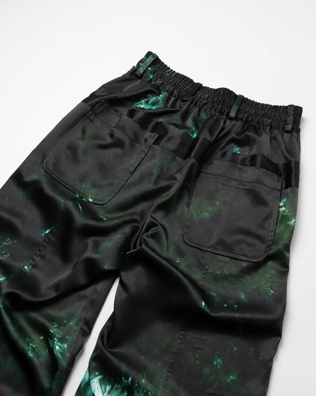 GRAPHIC PRINT PANEL EASY PANTS .09【GREEN GEM】